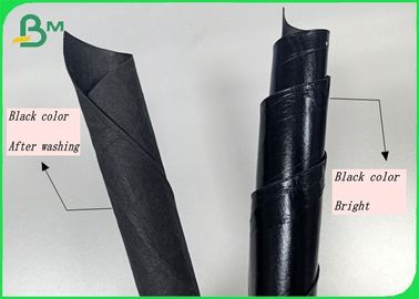 Carta kraft lavabile di colore nero della fibra 0.55mm di larghezza 150cm×110yard per le borse di mano