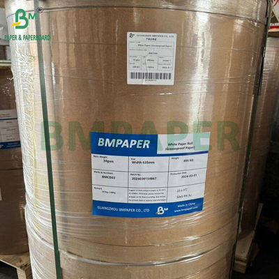 35 gm 38 gm Carta antigrassi bianca per la confezione di alimenti 7 635 mm