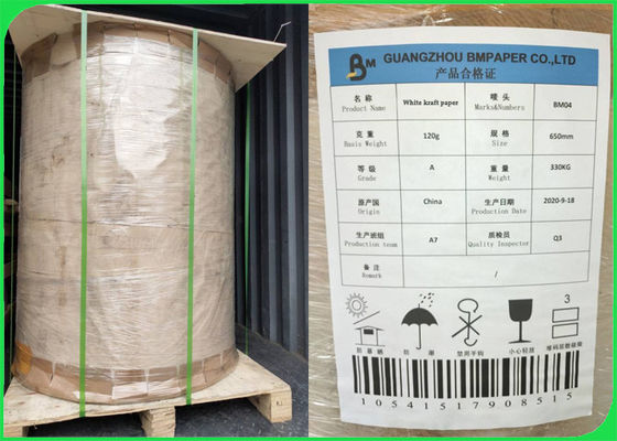 Il rotolo bianco 120gsm della carta kraft Del commestibile per imballaggio alimentare veloce insacca/scatola