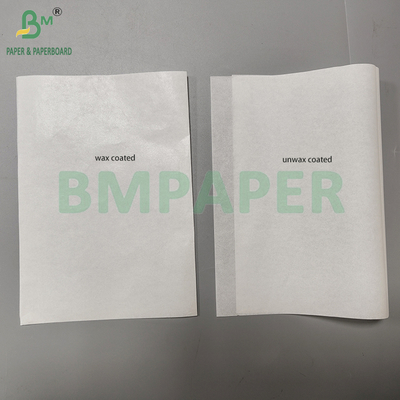 Carta bianca non patinata a base di cera da 30 g/m² e 35 g/m² per avvolgere cibi fritti