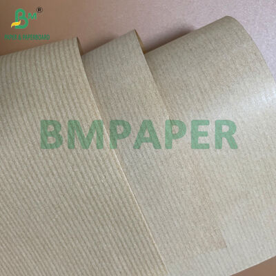 Carta Kraft a costine smaltata a macchina marrone naturale da 40GSM 60GSM ad alta resistenza