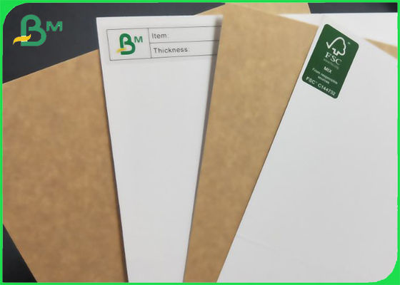 Materiale della scatola di imballaggio in legno bianco con retro marrone carta kraft di qualità alimentare