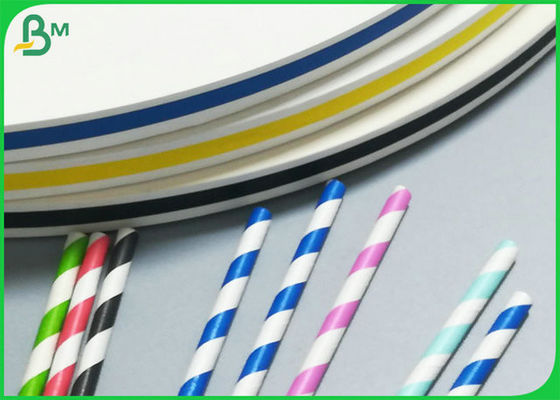 commestibile di 15mm Juice Straw Paper Reels Color Stripes approvato per bere