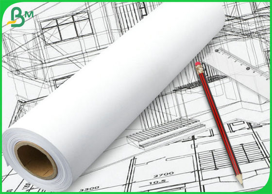 20LB 24" 36" largo x 150ft 2 inch Core White Bond Roll Paper per progettazione architettonica